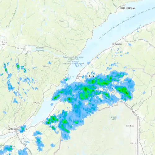 Radar near Rivière-du-Loup at now — 10:54 pm EDT, Mon Sep 7