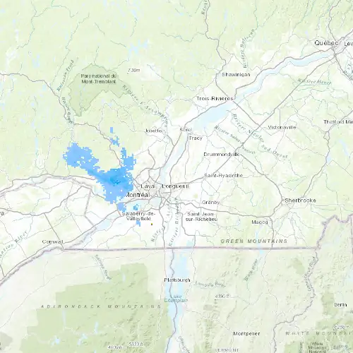 Radar near Saint-Amable at now — 12:54 am EDT, Sat Jul 11
