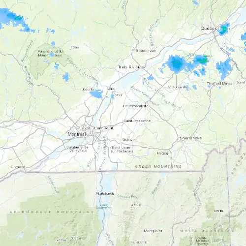 Radar near Saint-Hyacinthe at now — 10:54 pm EDT, Mon Sep 7