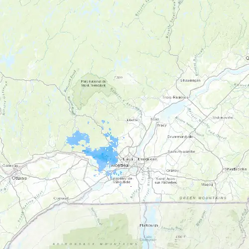 Radar near Saint-Lin-Laurentides at now — 1:00 am EDT, Sat Jul 11