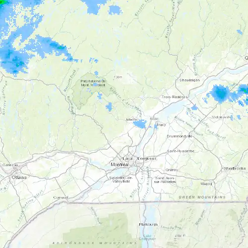 Radar near Saint-Lin-Laurentides at now — 10:54 pm EDT, Mon Sep 7