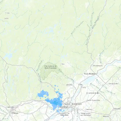 Radar near Saint-Michel-des-Saints at now — 1:00 am EDT, Sat Jul 11