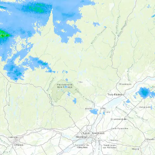 Radar near Saint-Michel-des-Saints at now — 10:54 pm EDT, Mon Sep 7