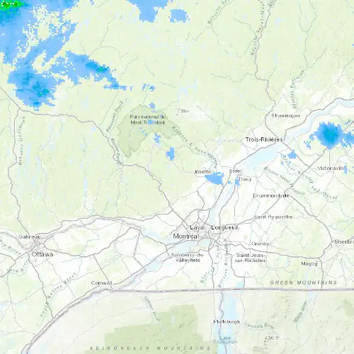 Radar near Saint-Sauveur at now — 10:54 pm EDT, Mon Sep 7