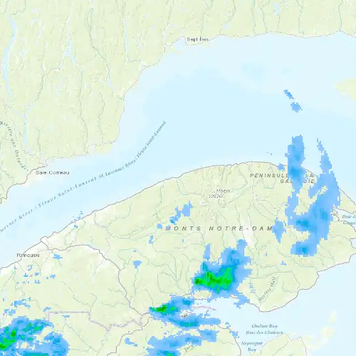 Radar near Sainte-Anne-Des-Monts at now — 10:54 pm EDT, Mon Sep 7
