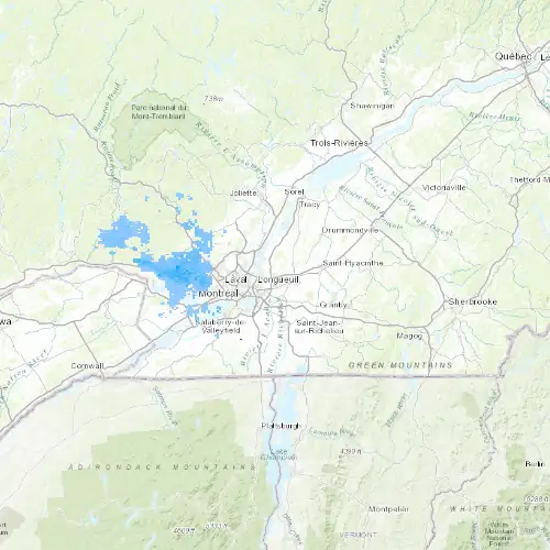Radar near Sainte-Julie at now — 1:00 am EDT, Sat Jul 11