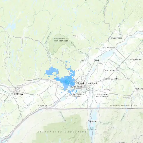 Radar near Sainte-Sophie at now — 1:00 am EDT, Sat Jul 11