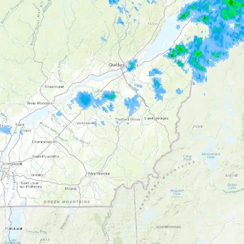 Radar near Thetford Mines at now — 10:54 pm EDT, Mon Sep 7
