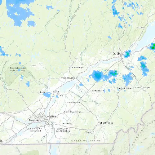 Radar near Trois-Rivières at now — 10:54 pm EDT, Mon Sep 7