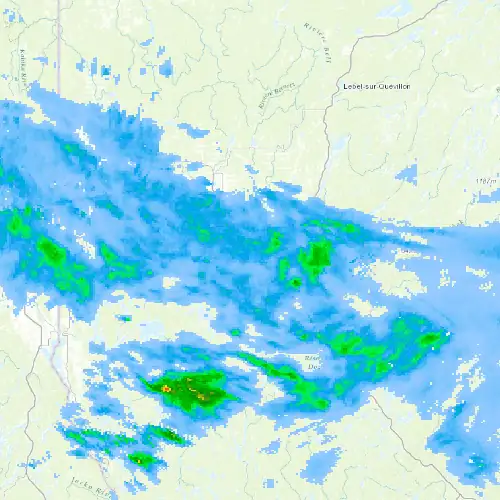 Radar near Val-d'Or at now — 10:48 pm EDT, Mon Sep 7