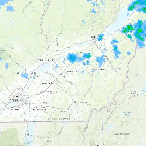 Radar near Victoriaville at now — 10:54 pm EDT, Mon Sep 7