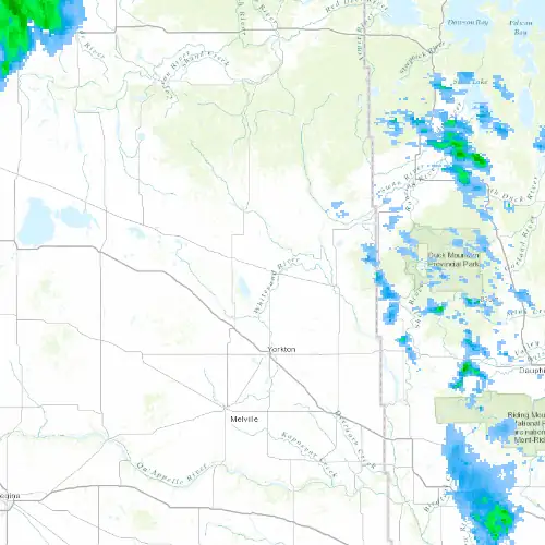 Radar near Canora at now — 8:54 pm CST, Mon Sep 7