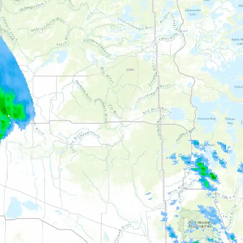 Radar near Hudson Bay at now — 9:00 pm CST, Mon Sep 7