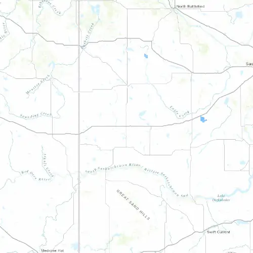 Radar near Kindersley at now — 11:00 pm CST, Fri Jul 10
