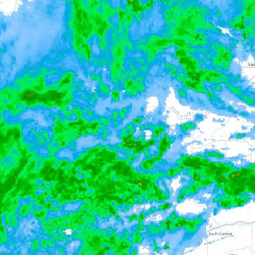 Radar near Kindersley at now — 9:00 pm CST, Mon Sep 7