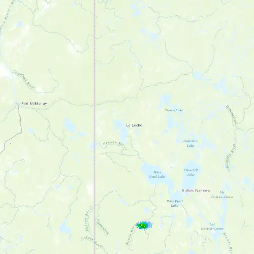 Radar near La Loche at now — 11:00 pm CST, Fri Jul 10