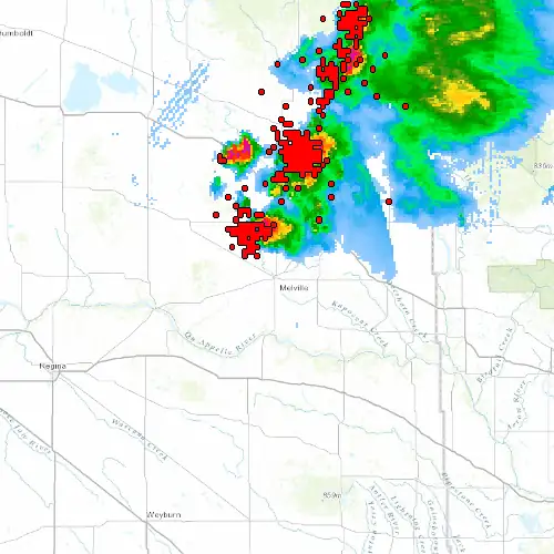 Radar near Melville at now — 10:54 pm CST, Fri Jul 10