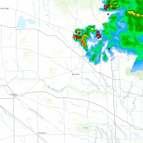 Radar near Melville at now — 12:06 am CST, Sat Jul 11