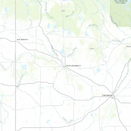 Radar near North Battleford at now — 12:12 am CST, Sat Jul 11