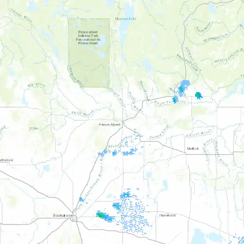 Radar near Prince Albert at now — 10:54 pm CST, Fri Jul 10