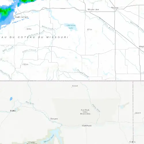 Radar near Rockglen at now — 9:00 pm CST, Mon Sep 7