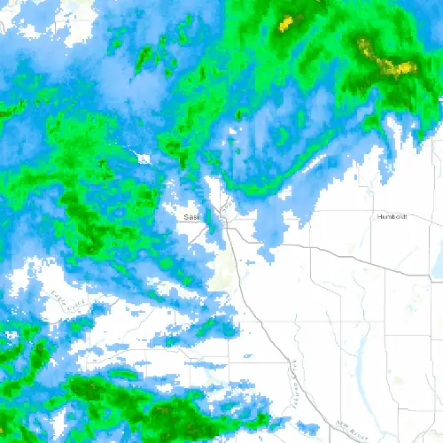 Radar near Saskatoon at now — 8:54 pm CST, Mon Sep 7