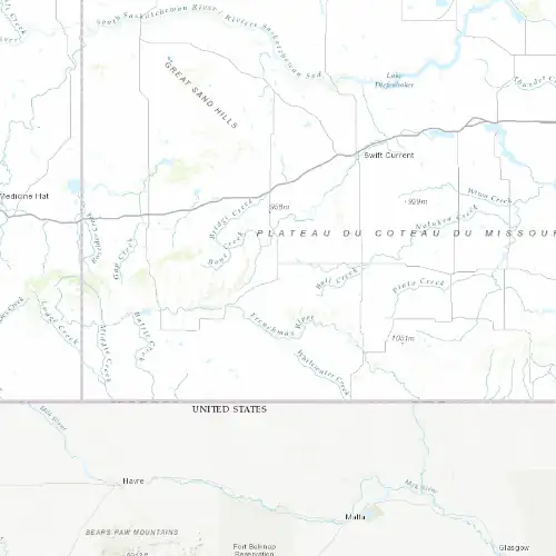 Radar near Shaunavon at now — 12:06 am CST, Sat Jul 11
