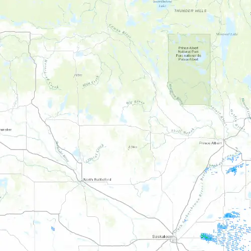 Radar near Spiritwood at now — 11:00 pm CST, Fri Jul 10