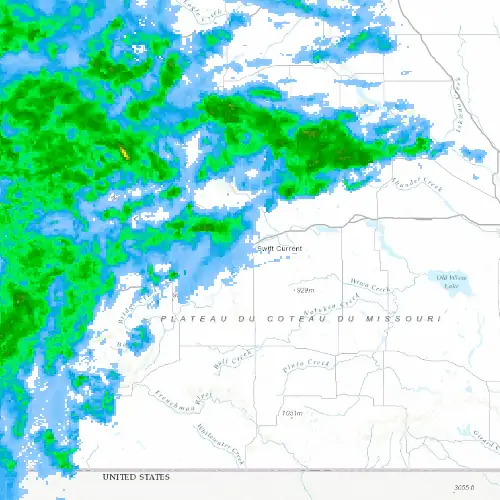 Radar near Swift Current at now — 8:54 pm CST, Mon Sep 7