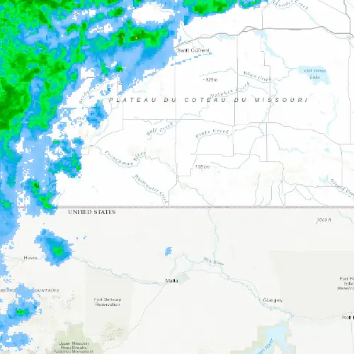 Radar near Val Marie at now — 9:00 pm CST, Mon Sep 7