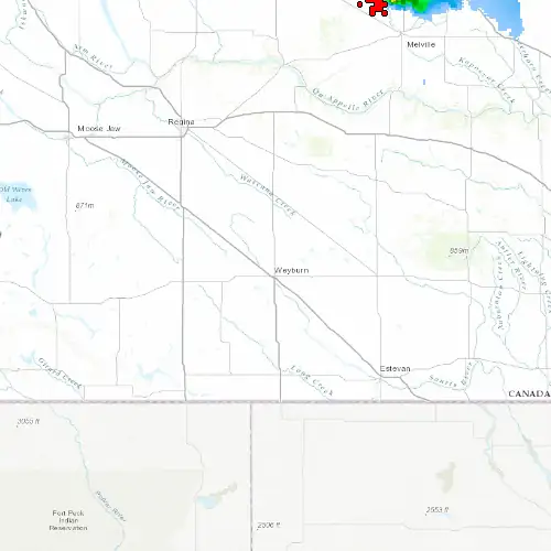 Radar near Weyburn at now — 10:54 pm CST, Fri Jul 10