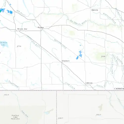 Radar near Weyburn at now — 9:00 pm CST, Mon Sep 7