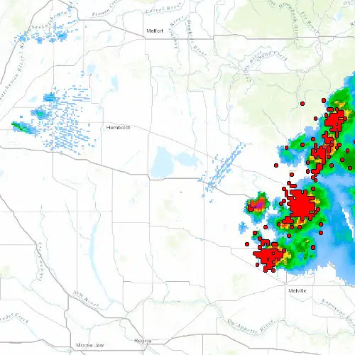 Radar near Wynyard at now — 10:48 pm CST, Fri Jul 10